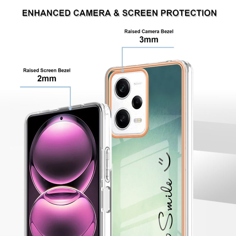 For Xiaomi Redmi Note 12 Pro 5G Global Electroplating Marble Dual-side IMD Phone Case(Smile) - Xiaomi Cases by PMC TechLife | Online Shopping South Africa | PMC TechLife | Buy Now Pay Later Mobicred