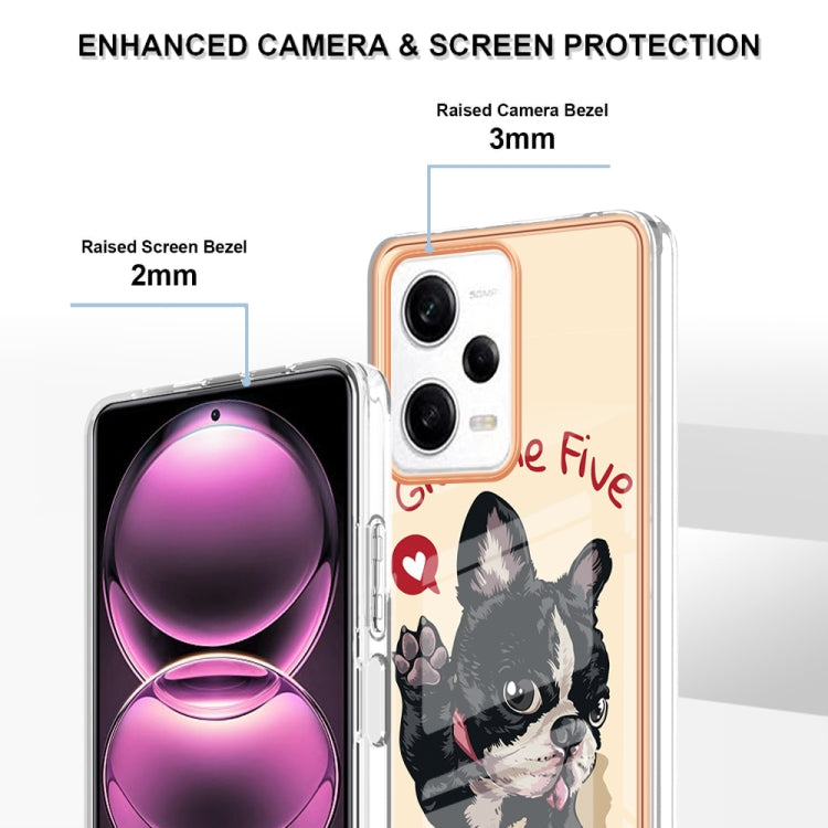 For Xiaomi Redmi Note 12 Pro 5G Global Electroplating Marble Dual-side IMD Phone Case(Lucky Dog) - Xiaomi Cases by PMC TechLife | Online Shopping South Africa | PMC TechLife | Buy Now Pay Later Mobicred