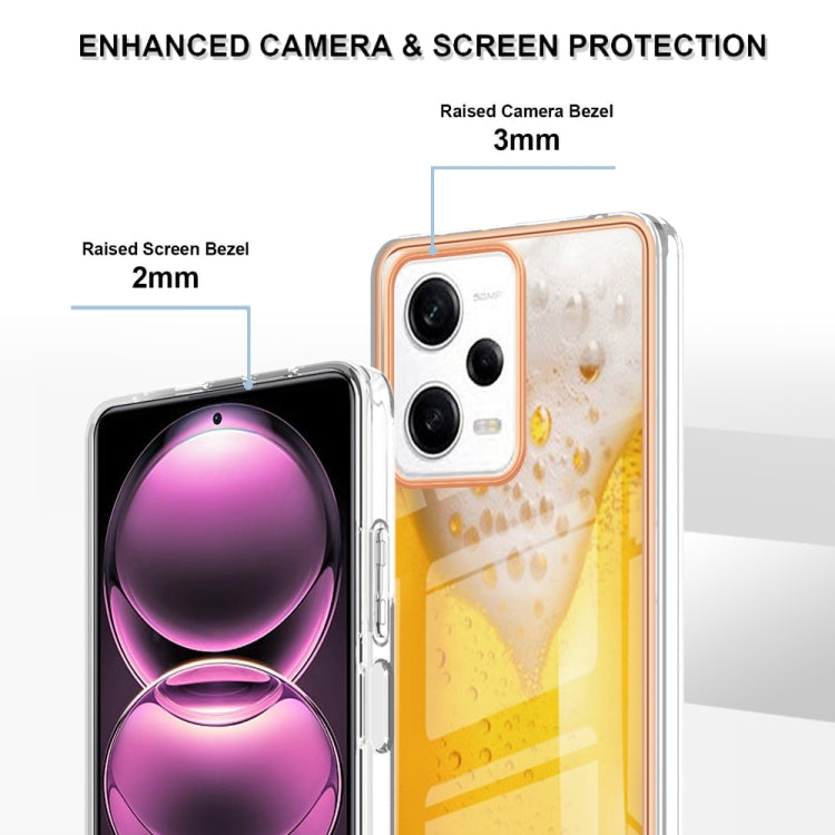For Xiaomi Redmi Note 12 Pro 5G Global Electroplating Marble Dual-side IMD Phone Case(Draft Beer) - Xiaomi Cases by PMC TechLife | Online Shopping South Africa | PMC TechLife | Buy Now Pay Later Mobicred