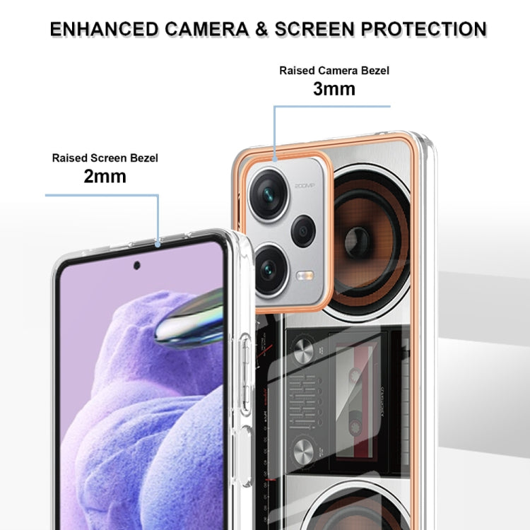 For Xiaomi Redmi Note 12 Pro+ Global Electroplating Marble Dual-side IMD Phone Case(Retro Radio) - free shipping - PMC TechLife - Order now!