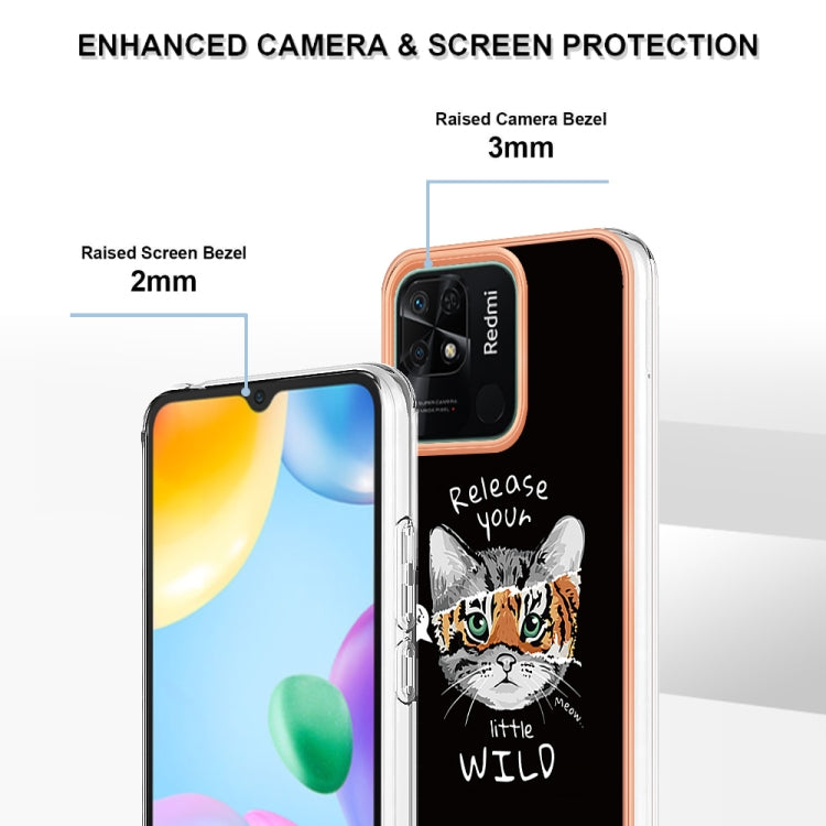 For Xiaomi Redmi 10C Electroplating Marble Dual-side IMD Phone Case(Natural Growth) - Xiaomi Cases by PMC TechLife | Online Shopping South Africa | PMC TechLife | Buy Now Pay Later Mobicred