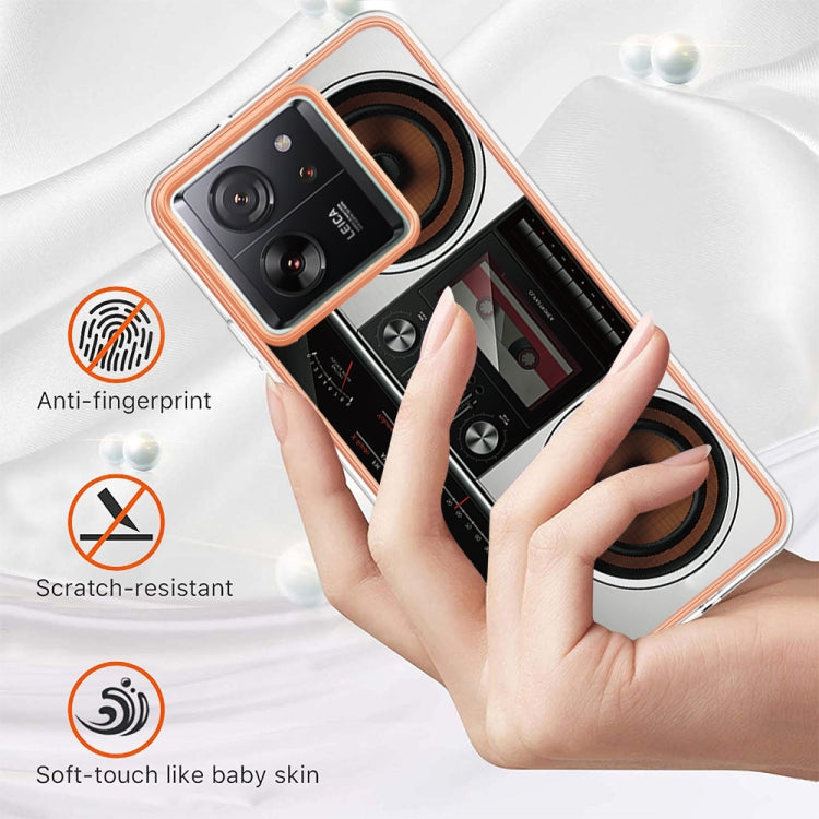 For Xiaomi 13T/13T Pro Electroplating Marble Dual-side IMD Phone Case(Retro Radio) - Xiaomi Cases by PMC TechLife | Online Shopping South Africa | PMC TechLife | Buy Now Pay Later Mobicred