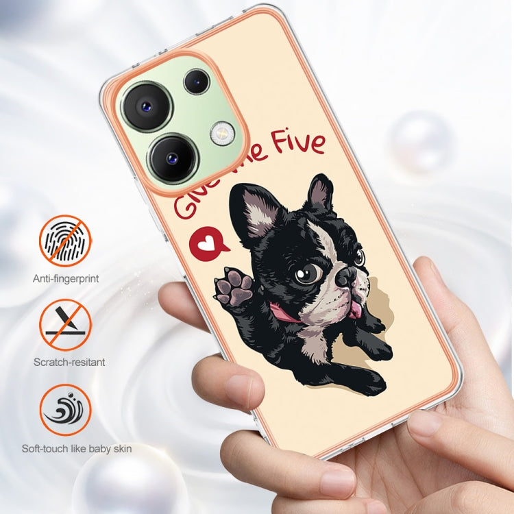For Xiaomi Redmi Note 13 4G Global Electroplating Marble Dual-side IMD Phone Case(Lucky Dog) - Note 13 Cases by PMC TechLife | Online Shopping South Africa | PMC TechLife | Buy Now Pay Later Mobicred