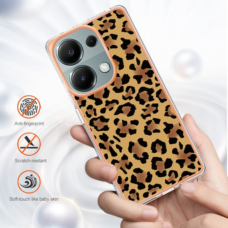 For Xiaomi Redmi Note 13 Pro 4G/Poco M6 Pro 4G Electroplating Marble Dual-side IMD Phone Case(Leopard Print) - Note 13 Pro Cases by PMC TechLife | Online Shopping South Africa | PMC TechLife | Buy Now Pay Later Mobicred