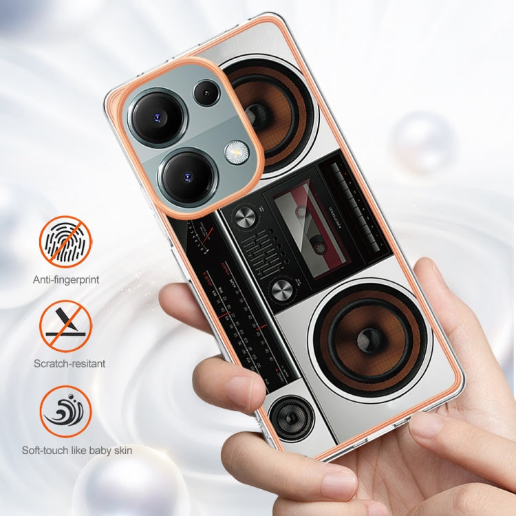 For Xiaomi Redmi Note 13 Pro 4G/Poco M6 Pro 4G Electroplating Marble Dual-side IMD Phone Case(Retro Radio) - Note 13 Pro Cases by PMC TechLife | Online Shopping South Africa | PMC TechLife | Buy Now Pay Later Mobicred