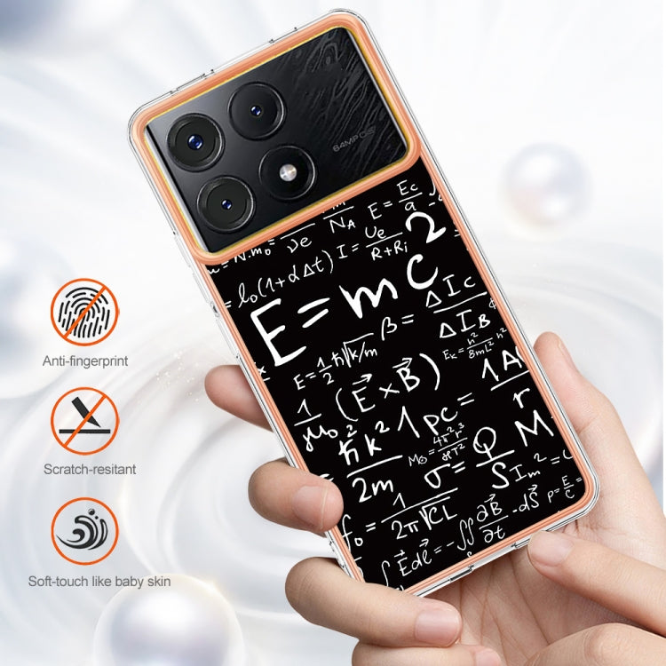 For Xiaomi Poco X6 Pro / Redmi K70E Electroplating Marble Dual-side IMD Phone Case(Equation) - K70E Cases by PMC TechLife | Online Shopping South Africa | PMC TechLife | Buy Now Pay Later Mobicred