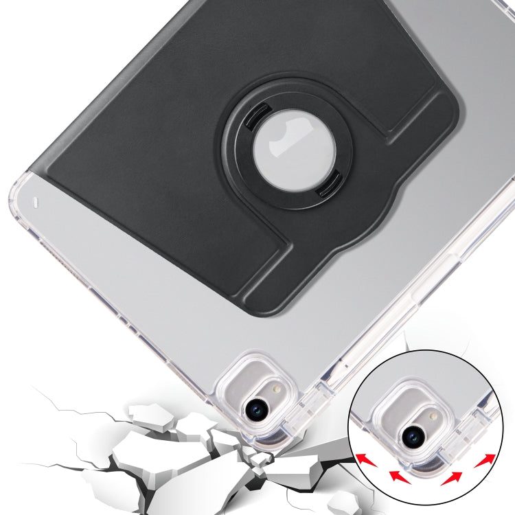 For iPad Air 13 2024 Clear Acrylic 360 Rotation Detachable Leather Tablet Case(Black) - iPad Air 13 2024 Cases by PMC TechLife | Online Shopping South Africa | PMC TechLife | Buy Now Pay Later Mobicred