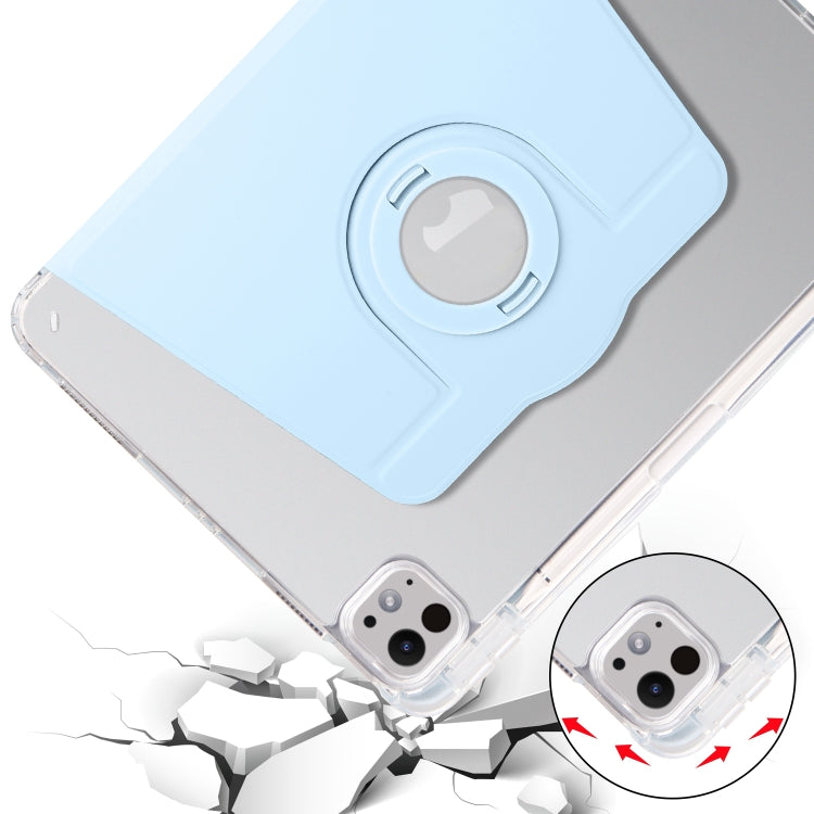 For iPad Pro 11 2024 Clear Acrylic 360 Rotation Detachable Leather Tablet Case(Ice Blue) - iPad Pro 11 2024 Cases by PMC TechLife | Online Shopping South Africa | PMC TechLife | Buy Now Pay Later Mobicred