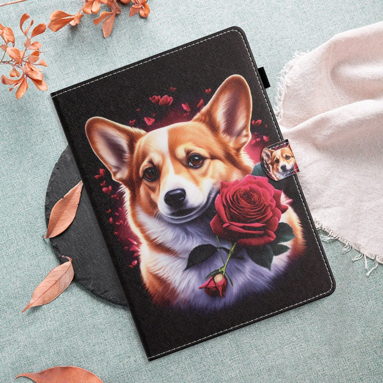 For Amazon Kindle Fire Max 11 Coloured Drawing Stitching Smart Leather Tablet Case(Corgi) - Amazon by PMC TechLife | Online Shopping South Africa | PMC TechLife | Buy Now Pay Later Mobicred