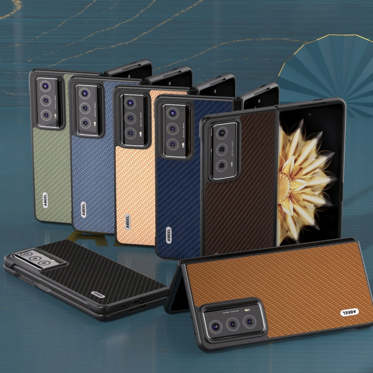 For Honor Magic V2 Electroplating Carbon Fiber Texture Protective Phone Case(Dark Brown) - Honor Cases by PMC TechLife | Online Shopping South Africa | PMC TechLife | Buy Now Pay Later Mobicred