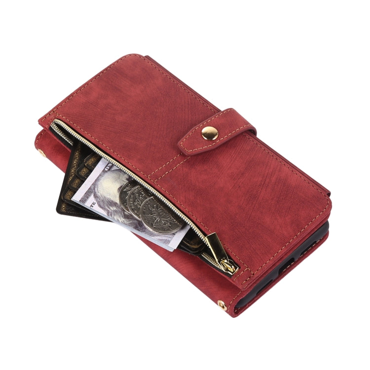 For Google Pixel 6 Dream 9-Card Wallet Zipper Bag Leather Phone Case(Red) - Google Cases by PMC TechLife | Online Shopping South Africa | PMC TechLife | Buy Now Pay Later Mobicred