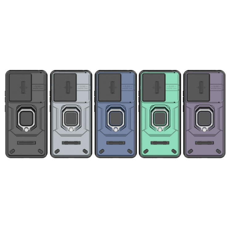 For Xiaomi Redmi Note 13 4G Global Sliding Camshield TPU + PC Shockproof Phone Case with Holder(Black) - Note 13 Cases by PMC TechLife | Online Shopping South Africa | PMC TechLife | Buy Now Pay Later Mobicred