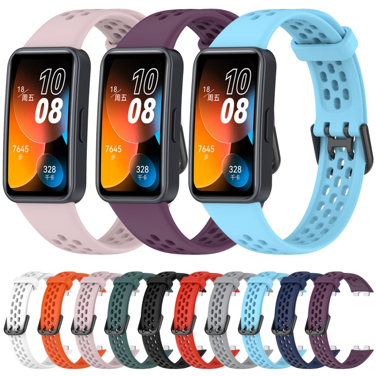 For Huawei Band 10 / 9 / 8 Solid Color Breathable Silicone Watch Band(Pink) - Watch Bands by PMC TechLife | Online Shopping South Africa | PMC TechLife | Buy Now Pay Later Mobicred