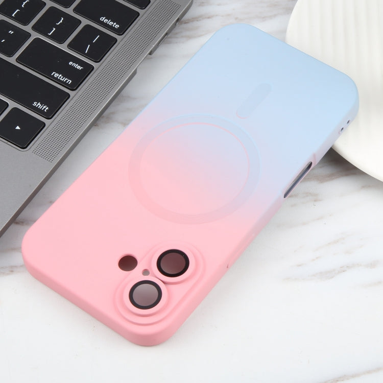 For iPhone 16 Liquid TPU Silicone Gradient MagSafe Phone Case(Pink Blue) - iPhone 16 Cases by PMC TechLife | Online Shopping South Africa | PMC TechLife | Buy Now Pay Later Mobicred