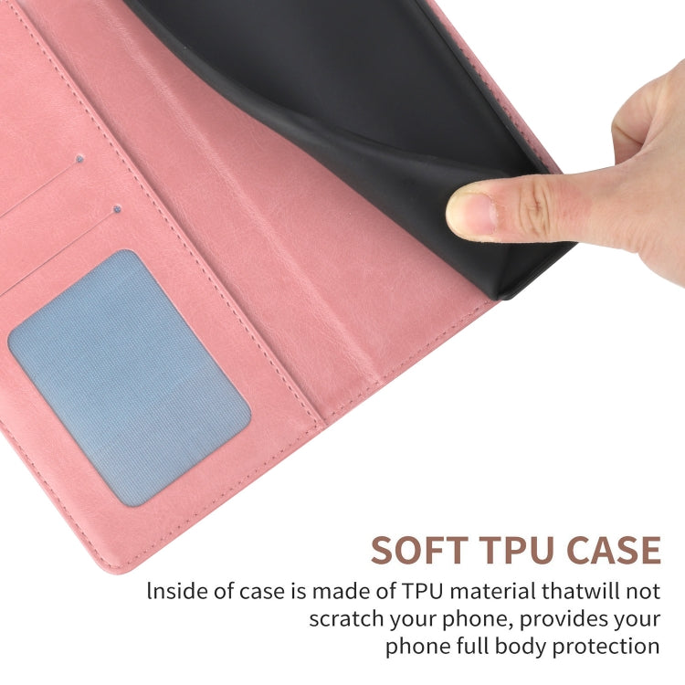 For Motorola Moto G Play 4G 2024 HT01 Y-shaped Pattern Flip Leather Phone Case(Pink) - Motorola Cases by PMC Jewellery | Online Shopping South Africa | PMC Jewellery | Buy Now Pay Later Mobicred