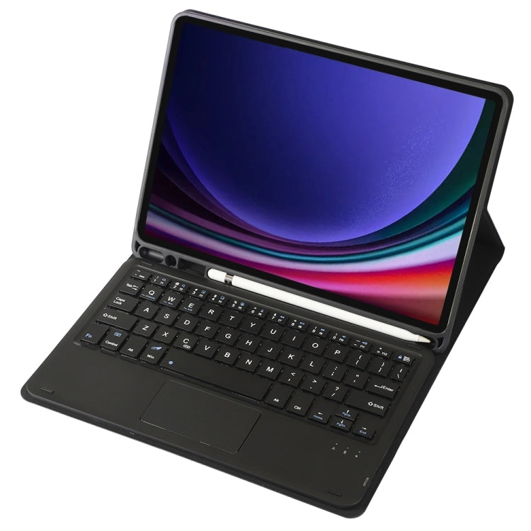 For Samsung Galaxy Tab S9 A710B-A Candy Color TPU Touch Bluetooth Keyboard Leather Tablet Case with Pen Holder(Black) - Samsung Keyboard by PMC TechLife | Online Shopping South Africa | PMC TechLife