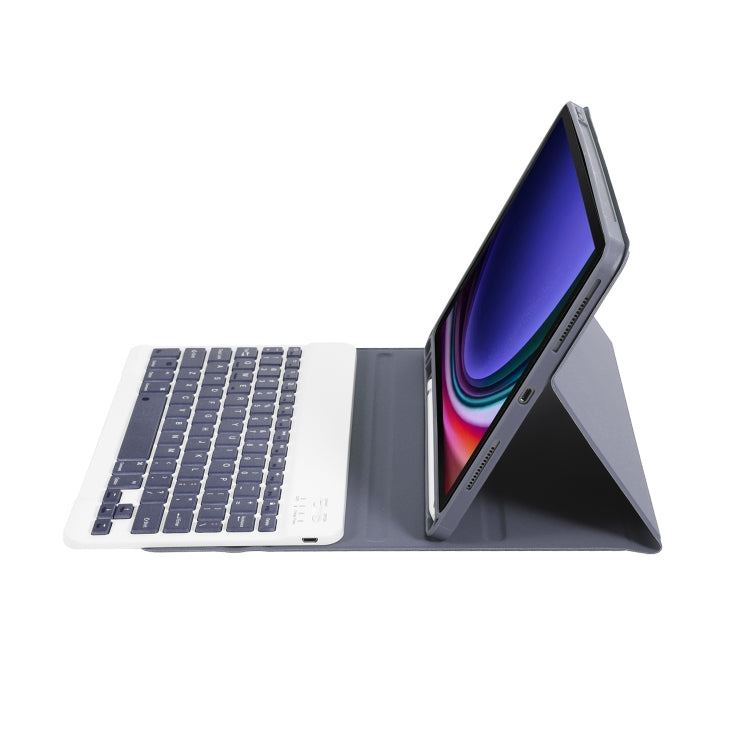 For Samsung Galaxy Tab S9 A710B Candy Color TPU Bluetooth Keyboard Leather Tablet Case with Pen Holder(Purple) - Samsung Keyboard by PMC TechLife | Online Shopping South Africa | PMC TechLife