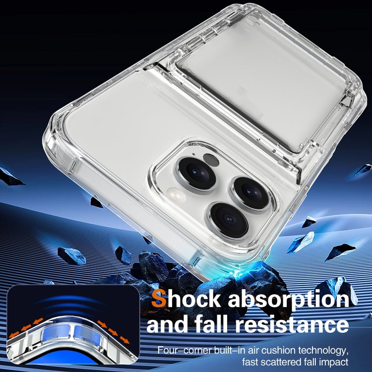 For iPhone 16 Pro Crystal Clear Flip Card Slot Phone Case(Transparent) - iPhone 16 Pro Cases by PMC TechLife | Online Shopping South Africa | PMC TechLife | Buy Now Pay Later Mobicred