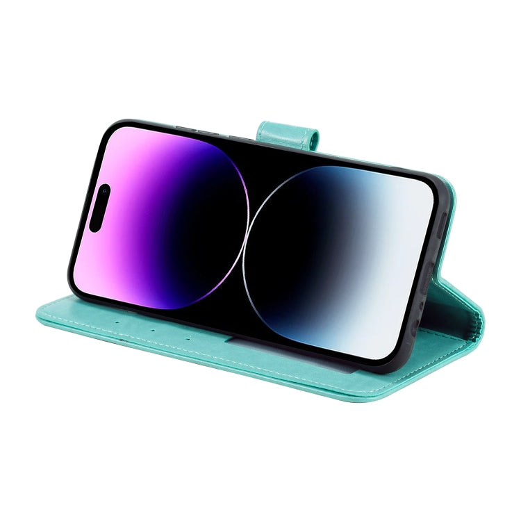 For iPhone 16 Pro Max Totem Flower Embossed Leather Phone Case(Green) - iPhone 16 Pro Max Cases by PMC TechLife | Online Shopping South Africa | PMC TechLife | Buy Now Pay Later Mobicred