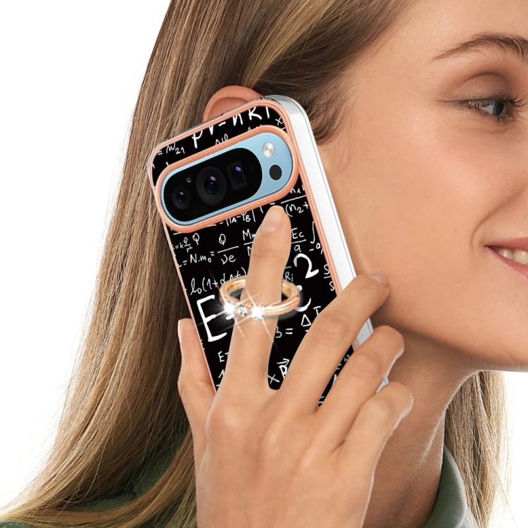 For Google Pixel 9 / 9 Pro Electroplating Dual-side IMD Phone Case with Ring Holder(Equation) - Google Cases by PMC TechLife | Online Shopping South Africa | PMC TechLife | Buy Now Pay Later Mobicred