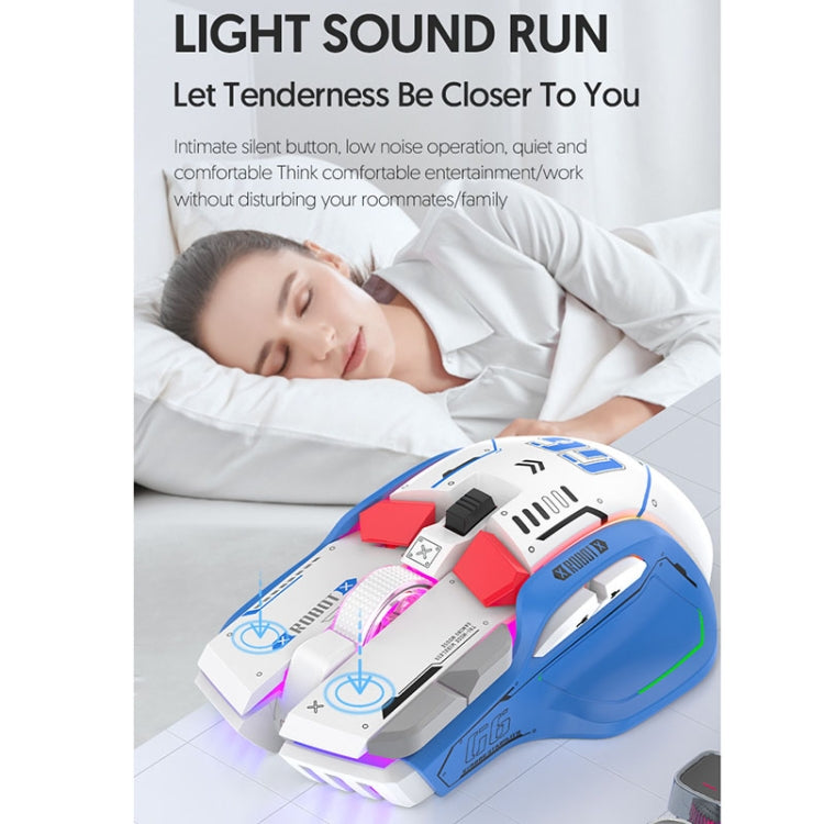 HXSJ G6 10 Keys RGB 12800DPI Tri-mode Wireless Gaming Mouse(White) - free shipping - PMC Jewellery - Order now!