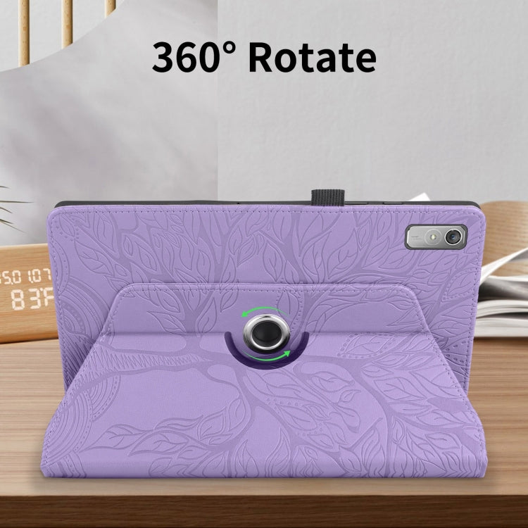 For Lenovo Xiaoxin Pad 11 2nd 2023 Tree Life Embossed Rotation Leather Tablet Case(Purple) - Lenovo by PMC TechLife | Online Shopping South Africa | PMC TechLife | Buy Now Pay Later Mobicred