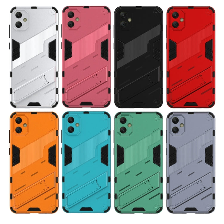 For Samsung Galaxy A05 4G Punk Armor 2 in 1 PC + TPU Shockproof Phone Case with Invisible Holder(Light Red) - Galaxy Phone Cases by PMC TechLife | Online Shopping South Africa | PMC TechLife
