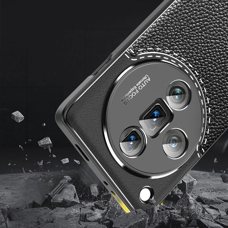 For OPPO Find X7 Ultra Litchi Texture Shockproof TPU Phone Case(Black) - Find X7 Ultra Cases by PMC TechLife | Online Shopping South Africa | PMC TechLife | Buy Now Pay Later Mobicred