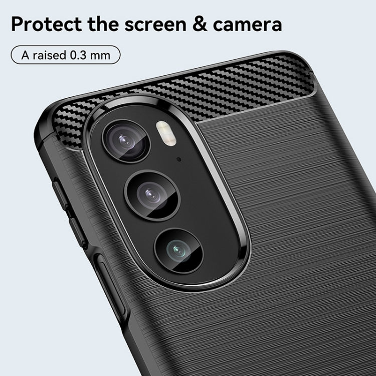 For Motorola Edge 30 Pro Brushed Texture Carbon Fiber TPU Phone Case(Black) - Motorola Cases by PMC TechLife | Online Shopping South Africa | PMC TechLife | Buy Now Pay Later Mobicred