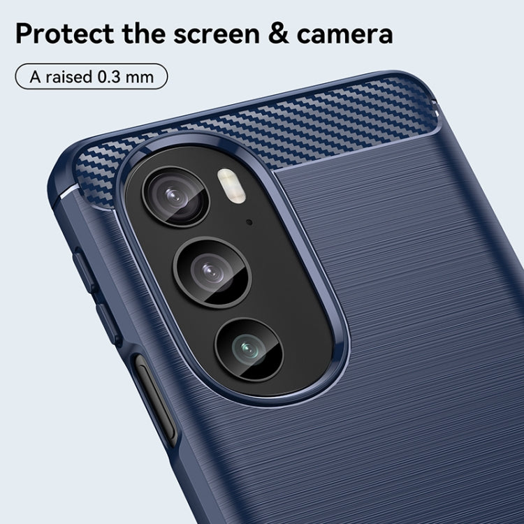 For Motorola Edge+ 2022 Brushed Texture Carbon Fiber TPU Phone Case(Blue) - Motorola Cases by PMC TechLife | Online Shopping South Africa | PMC TechLife | Buy Now Pay Later Mobicred