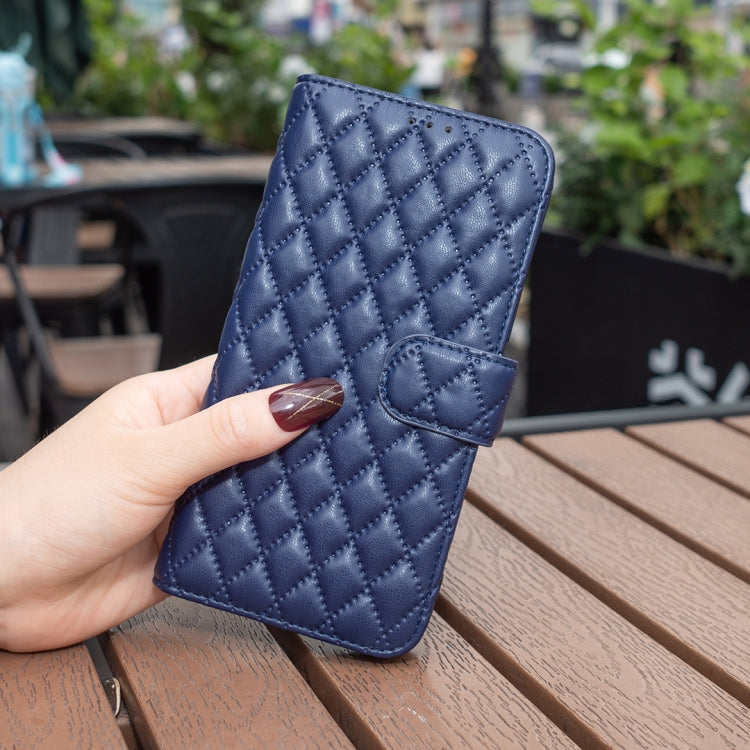 For Motorola Moto G24 Diamond Lattice Wallet Flip Leather Phone Case(Blue) - Motorola Cases by PMC TechLife | Online Shopping South Africa | PMC TechLife | Buy Now Pay Later Mobicred