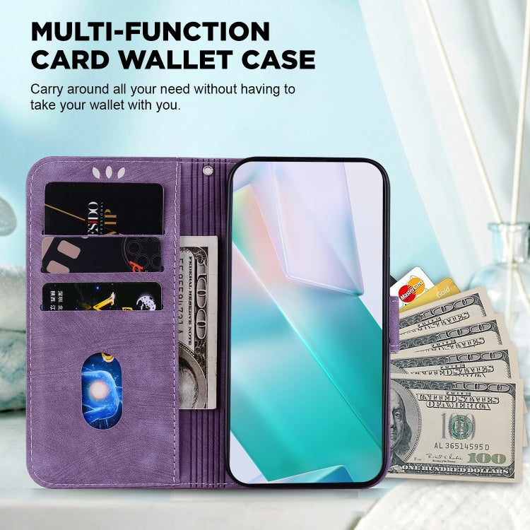 For Google Pixel 9 Pro Little Tiger Embossed Leather Phone Case(Purple) - Google Cases by PMC TechLife | Online Shopping South Africa | PMC TechLife | Buy Now Pay Later Mobicred