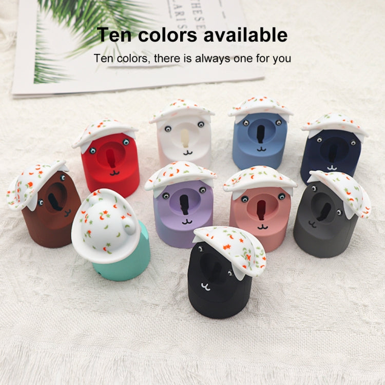 For Apple Watch Series Hat Bear Shaped Silicone Charging Base(Dark Blue) - Charger / Holder by PMC TechLife | Online Shopping South Africa | PMC TechLife | Buy Now Pay Later Mobicred