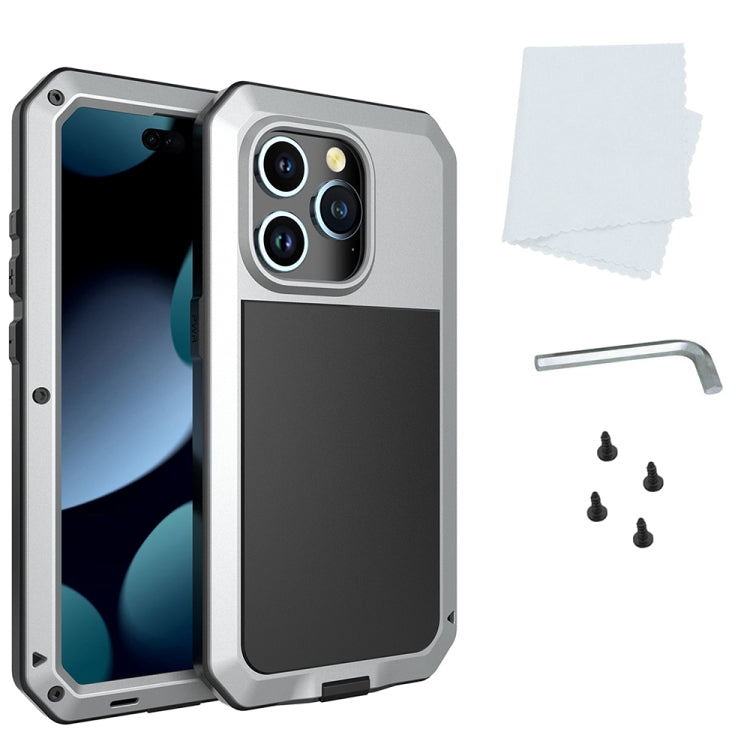 For iPhone 15 Pro Max Shockproof Life Waterproof Dust-proof Metal + Silicone Phone Case(Silver) - iPhone 15 Pro Max Cases by PMC TechLife | Online Shopping South Africa | PMC TechLife | Buy Now Pay Later Mobicred