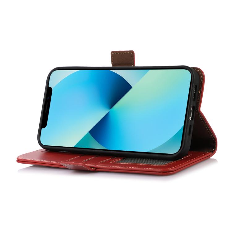 For Motorola Moto G15 4G Magnetic Crazy Horse Texture Genuine Leather Phone Case(Red) - Motorola Cases by PMC TechLife | Online Shopping South Africa | PMC TechLife | Buy Now Pay Later Mobicred