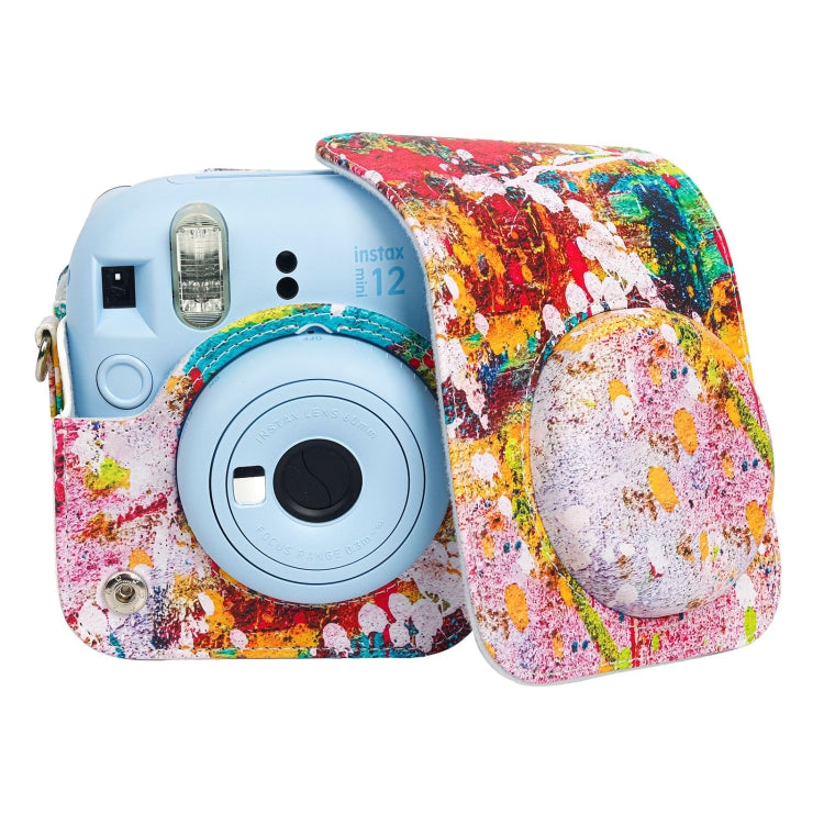 For FUJIFILM instax mini 12 Painted Full Body Leather Case Camera Bag with Strap(Abstract Painting) - Leather Bag by PMC TechLife | Online Shopping South Africa | PMC TechLife | Buy Now Pay Later Mobicred