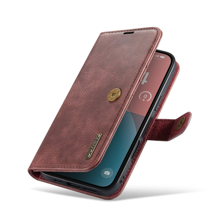 For iPhone 16 DG.MING Crazy Horse Texture Detachable Magnetic Leather Phone Case(Red) - free shipping - PMC Jewellery - Order now!