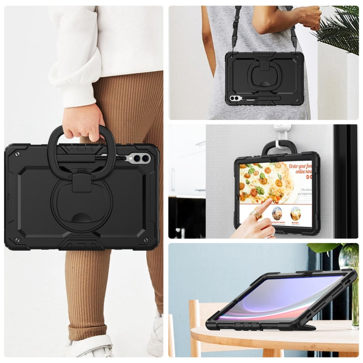 For Samsung Galaxy Tab S9+ / S10+ D Type Silicone Hybrid PC Tablet Case with Handle Holder(Black) - free shipping - PMC Jewellery - Order now!