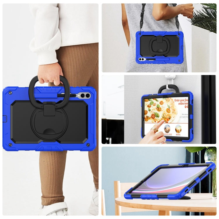 For Samsung Galaxy Tab S9+ / S10+ D Type Silicone Hybrid PC Tablet Case with Handle Holder(Blue) - free shipping - PMC Jewellery - Order now!