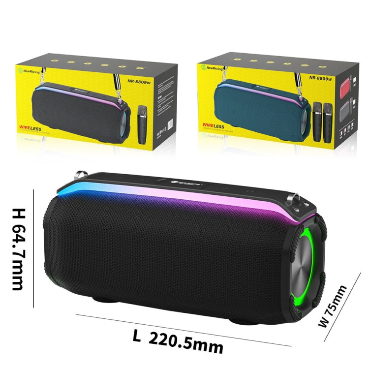 New RiXing NR8809 20W Outdoor Portable TWS Smart Wireless Bluetooth Speaker, Style:Dual Mic(Blue) - free shipping - PMC Jewellery - Order now!