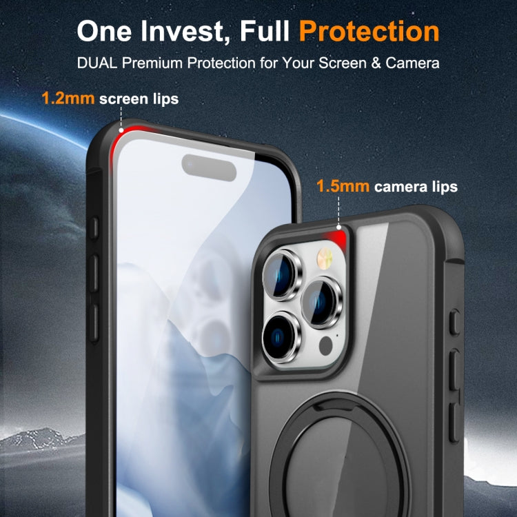 For iPhone 15 Pro Max MagSafe Magnetic Rotating Holder Phone Case(Black) - free shipping - PMC TechLife - Order now!