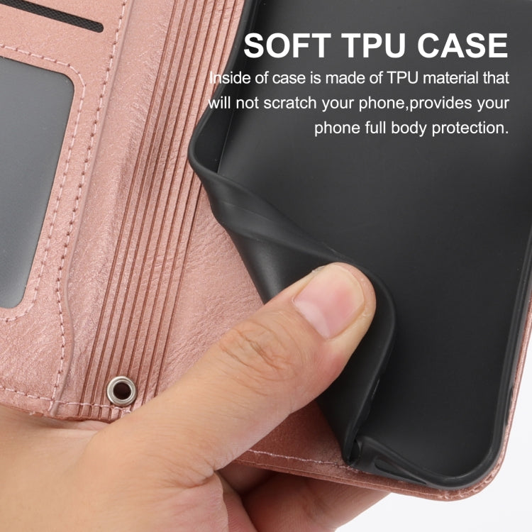 For iPhone 16 Oil Skin Zipper Wallet Leather Phone Case(Rose Gold) - iPhone 16 Cases by PMC TechLife | Online Shopping South Africa | PMC TechLife | Buy Now Pay Later Mobicred