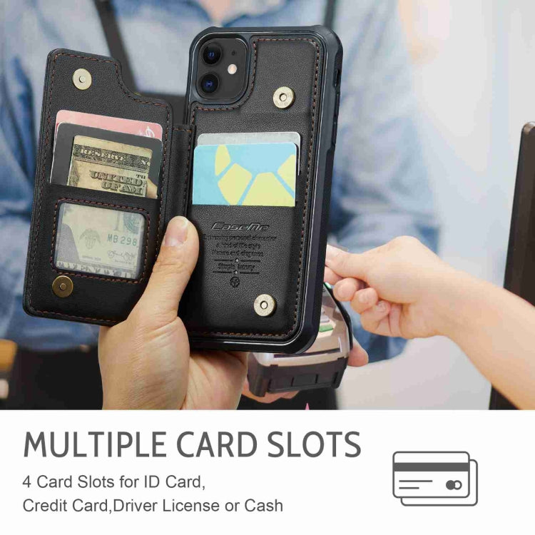 For iPhone 11 CaseMe C22 Card Slots Holder RFID Anti-theft Phone Case(Black) - free shipping - PMC Jewellery - Order now!