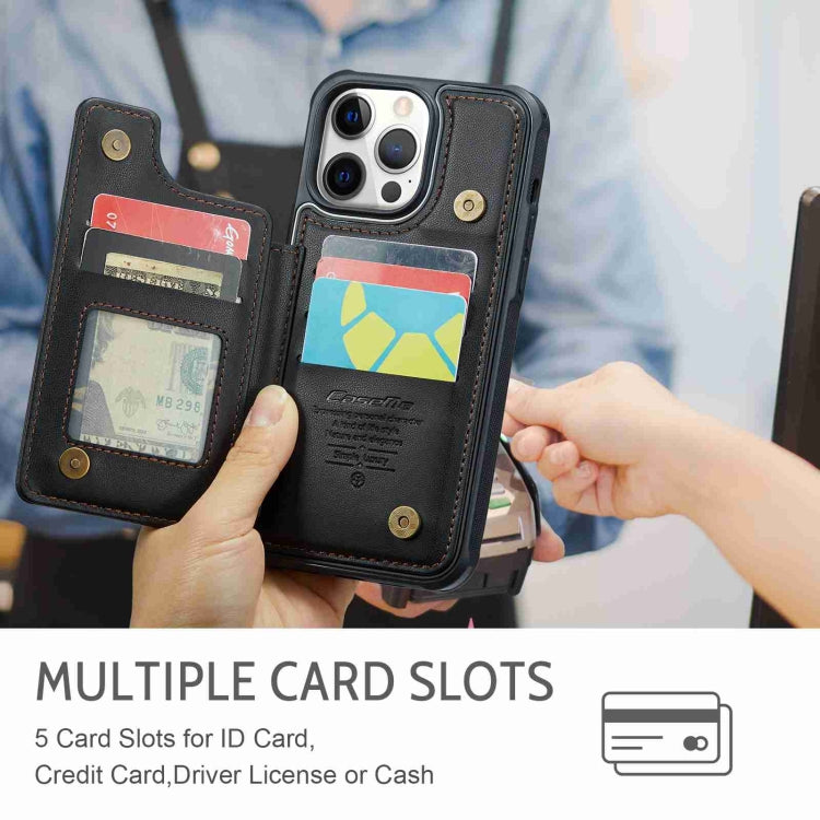 For iPhone 12 Pro Max CaseMe C22 Card Slots Holder RFID Anti-theft Phone Case(Black) - free shipping - PMC Jewellery - Order now!