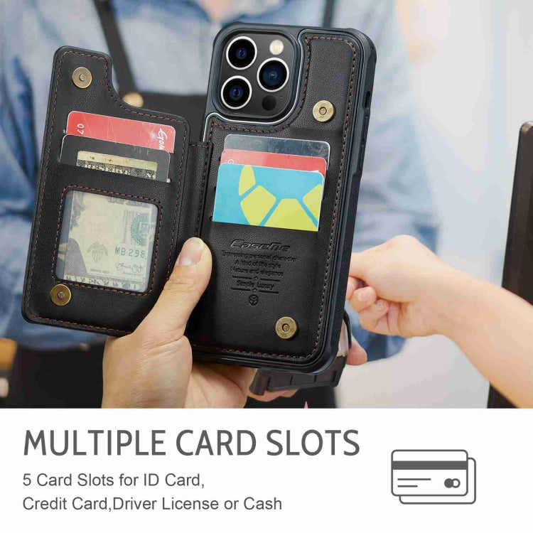 For iPhone 13 Pro Max CaseMe C22 Card Slots Holder RFID Anti-theft Phone Case(Black) - free shipping - PMC Jewellery - Order now!