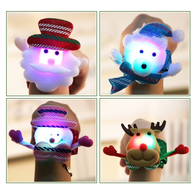 Santa Style Flash Light Merry Christmas Slap Pat Circle Wristband(Flannel Light Bear) - Christmas Wearable Decoration by PMC TechLife | Online Shopping South Africa | PMC TechLife | Buy Now Pay Later Mobicred