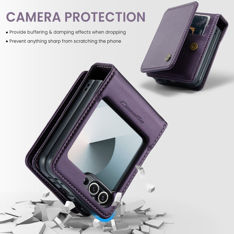 For Samsung Galaxy Z Flip6 / Flip7 FE CaseMe C22 PC+TPU Business Style RFID Anti-theft Leather Phone Case(Purple) - free shipping - PMC Jewellery - Order now!