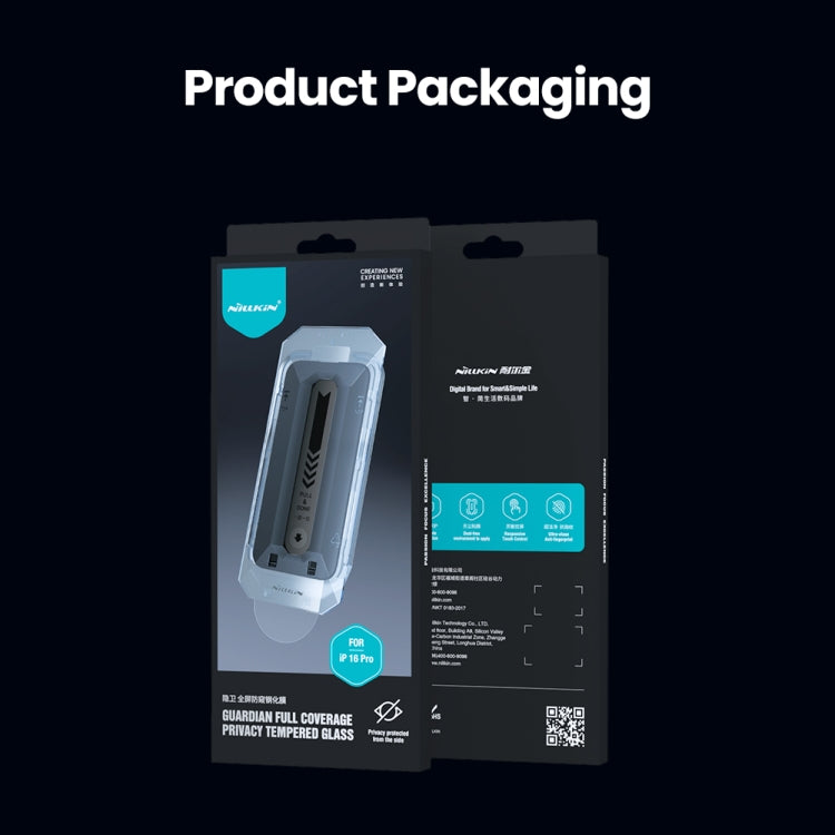 For iPhone 16 Pro NILLKIN Guardian Full Coverage Privacy Tempered Glass Film - free shipping - PMC Jewellery - Order now!