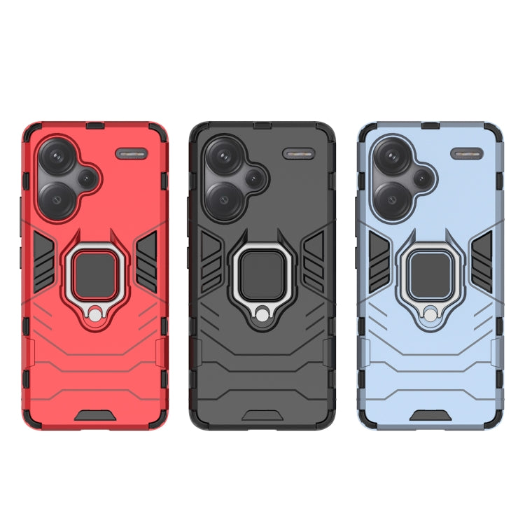 For Xiaomi Redmi Note 13 Pro+ Shockproof PC + TPU Holder Phone Case(Red) - Xiaomi Cases by PMC TechLife | Online Shopping South Africa | PMC TechLife | Buy Now Pay Later Mobicred