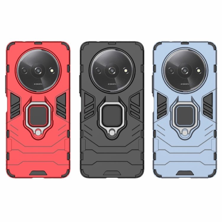 For Xiaomi Redmi A3 4G Shockproof PC + TPU Holder Phone Case(Black) - Xiaomi Cases by PMC TechLife | Online Shopping South Africa | PMC TechLife | Buy Now Pay Later Mobicred